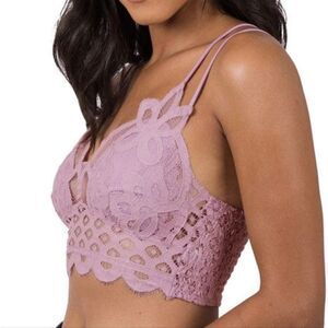 Zenana Purple Falling For You Plus Size Lace Bralette cropped top